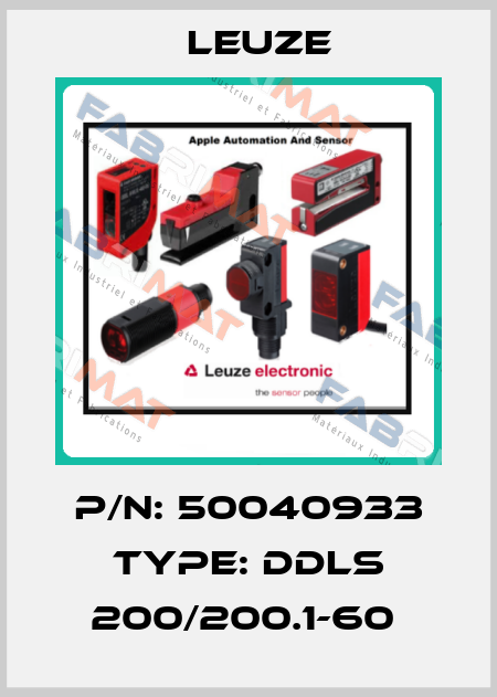P/N: 50040933 Type: DDLS 200/200.1-60  Leuze