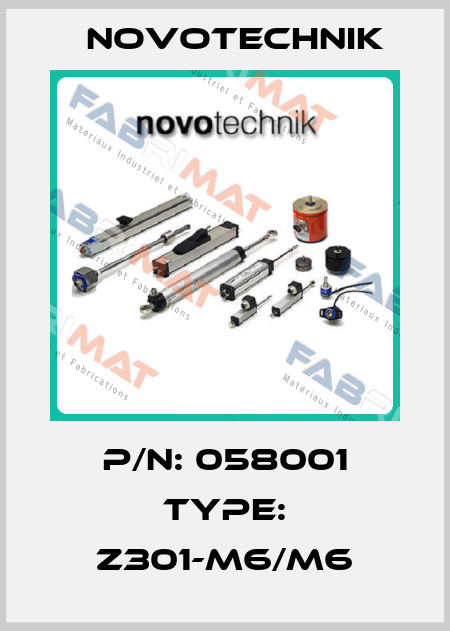 P/N: 058001 Type: Z301-M6/M6 Novotechnik