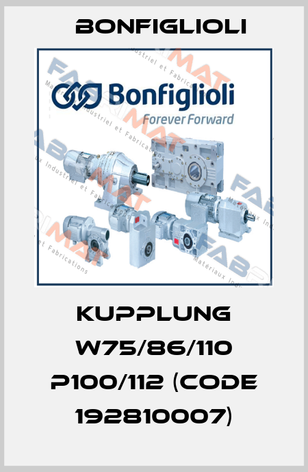Kupplung W75/86/110 P100/112 (Code 192810007) Bonfiglioli