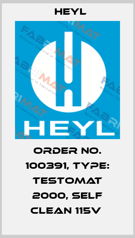 Order No. 100391, Type: Testomat 2000, self clean 115V  Heyl