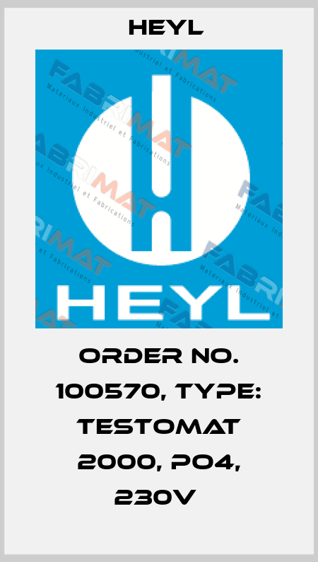 Order No. 100570, Type: Testomat 2000, PO4, 230V  Heyl