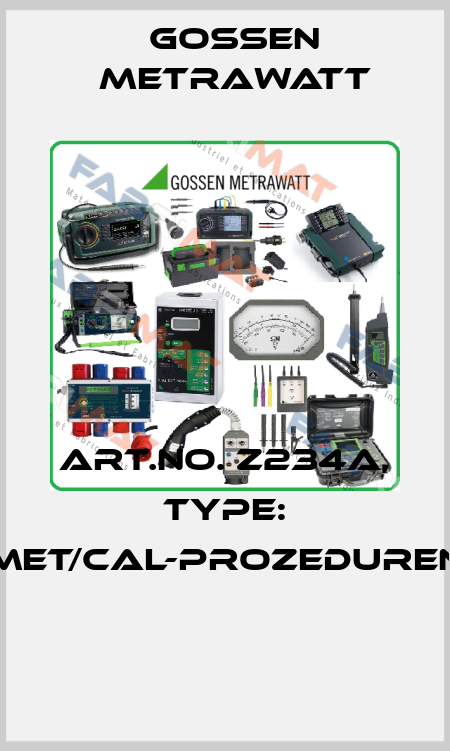 Art.No. Z234A, Type: MET/CAL-Prozeduren  Gossen Metrawatt
