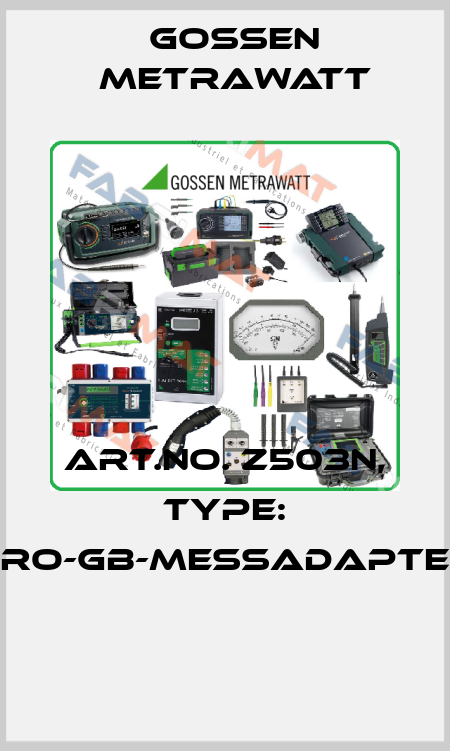 Art.No. Z503N, Type: PRO-GB-Messadapter  Gossen Metrawatt