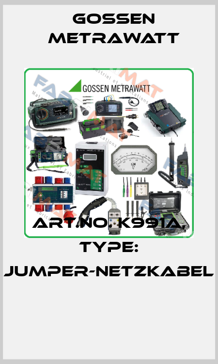 Art.No. K991A, Type: Jumper-Netzkabel  Gossen Metrawatt