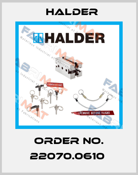 Order No. 22070.0610  Halder