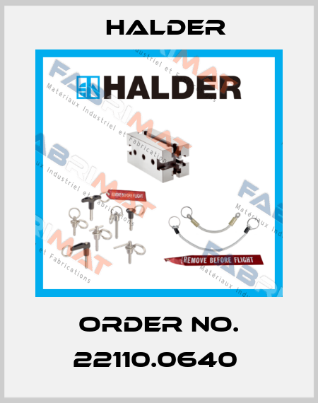 Order No. 22110.0640  Halder