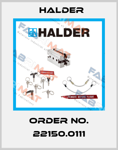 Order No. 22150.0111 Halder