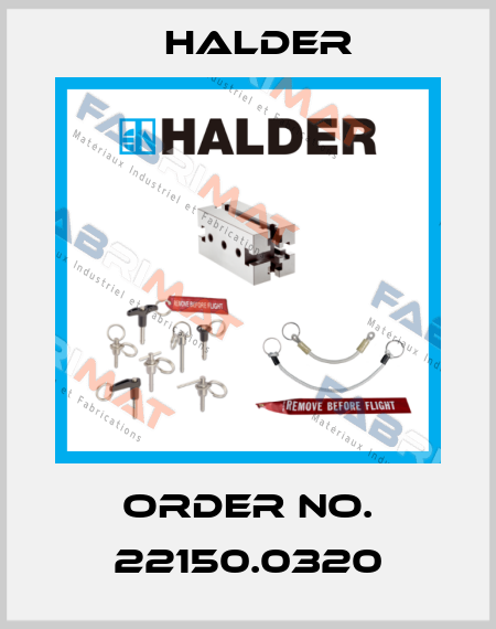 Order No. 22150.0320 Halder