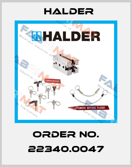 Order No. 22340.0047 Halder