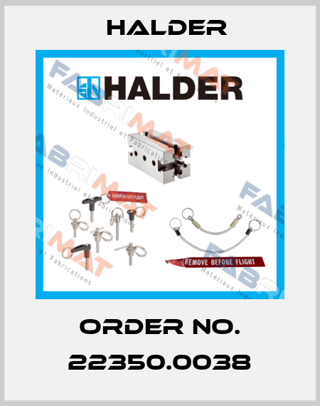 Order No. 22350.0038 Halder