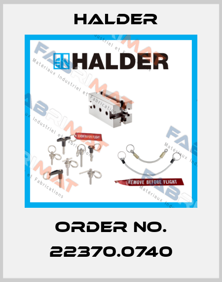 Order No. 22370.0740 Halder