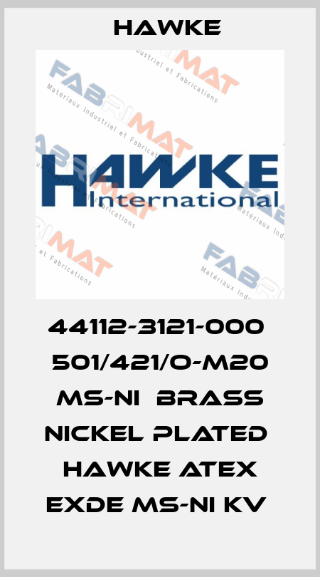 44112-3121-000  501/421/O-M20 Ms-Ni  brass nickel plated  HAWKE ATEX Exde Ms-Ni KV  Hawke