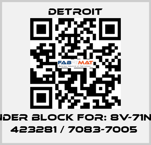 Cylinder Block For: 8V-71N, SVA 423281 / 7083-7005  Detroit
