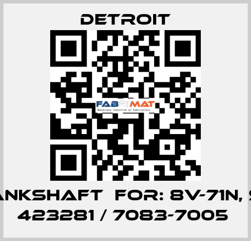 Crankshaft  For: 8V-71N, SVA 423281 / 7083-7005  Detroit