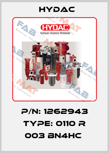 P/N: 1262943 Type: 0110 R 003 BN4HC  Hydac
