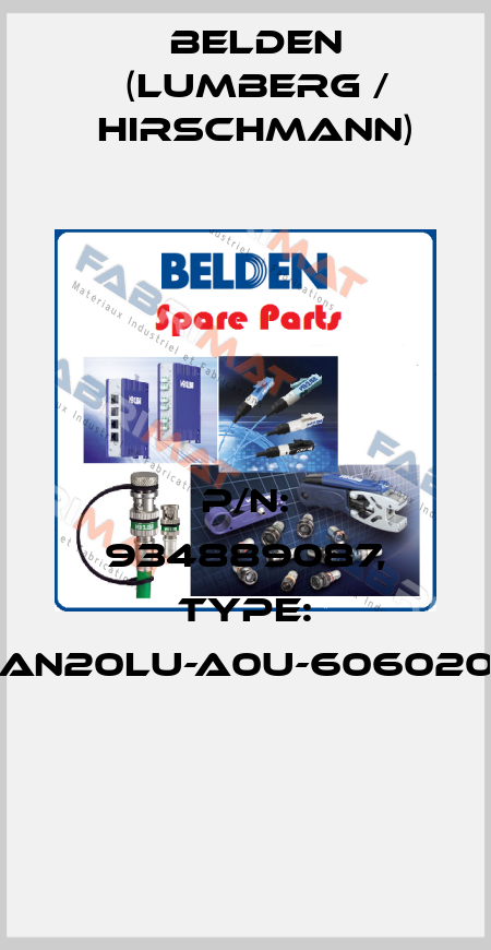 P/N: 934889087, Type: GAN20LU-A0U-6060200  Belden (Lumberg / Hirschmann)