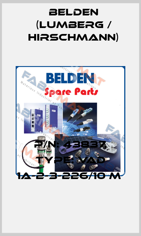 P/N: 43837, Type: VAD 1A-2-3-226/10 M  Belden (Lumberg / Hirschmann)
