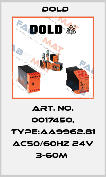 Art. No. 0017450, Type:AA9962.81 AC50/60HZ 24V 3-60M  Dold