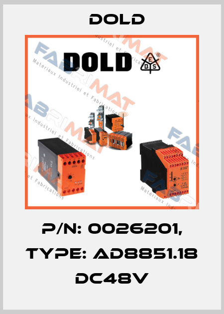 p/n: 0026201, Type: AD8851.18 DC48V Dold