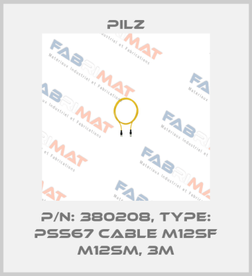 p/n: 380208, Type: PSS67 Cable M12sf M12sm, 3m Pilz