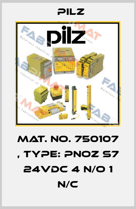 Mat. No. 750107 , Type: PNOZ s7 24VDC 4 n/o 1 n/c Pilz