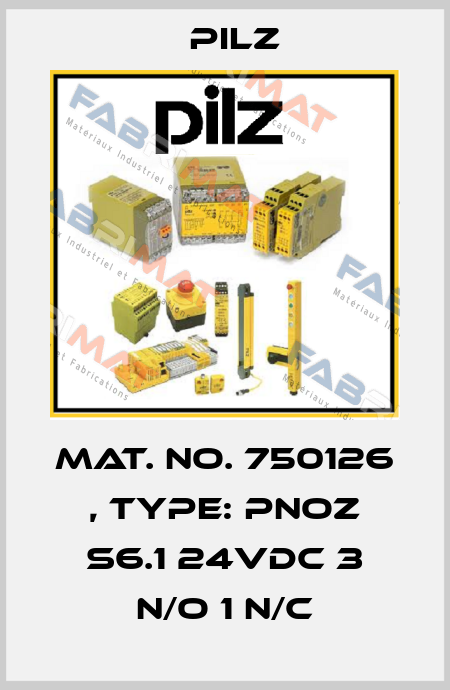 Mat. No. 750126 , Type: PNOZ s6.1 24VDC 3 n/o 1 n/c Pilz