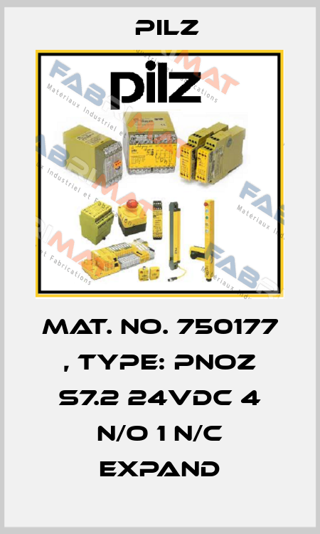 Mat. No. 750177 , Type: PNOZ s7.2 24VDC 4 n/o 1 n/c expand Pilz