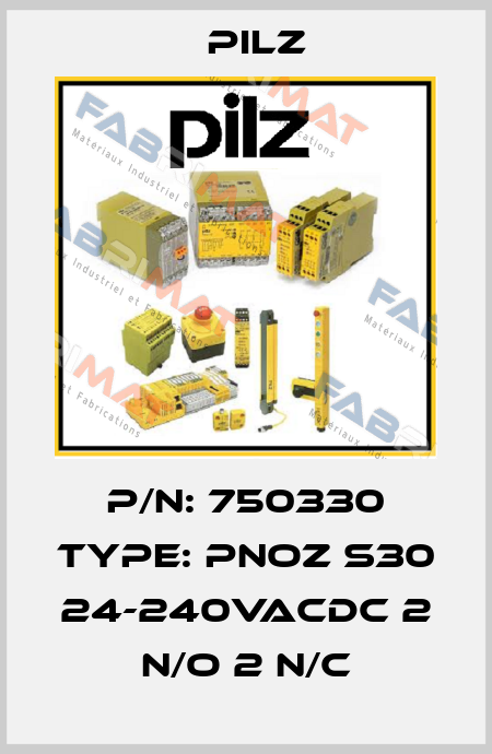P/N: 750330 Type: PNOZ s30 24-240VACDC 2 n/o 2 n/c Pilz