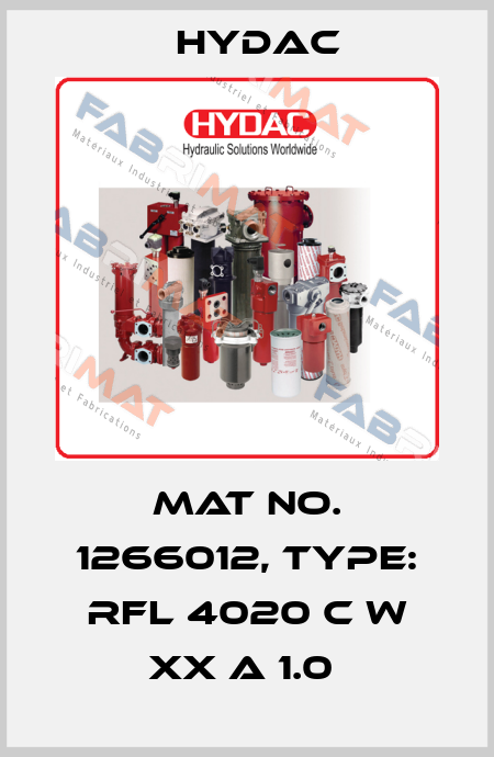 Mat No. 1266012, Type: RFL 4020 C W XX A 1.0  Hydac