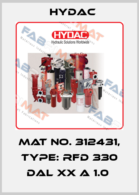 Mat No. 312431, Type: RFD 330 DAL XX A 1.0  Hydac
