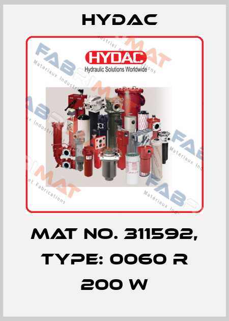 Mat No. 311592, Type: 0060 R 200 W Hydac