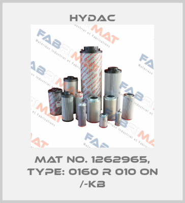 Mat No. 1262965, Type: 0160 R 010 ON /-KB Hydac