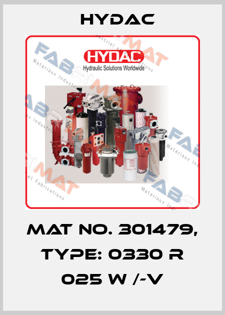 Mat No. 301479, Type: 0330 R 025 W /-V Hydac