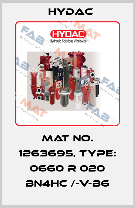 Mat No. 1263695, Type: 0660 R 020 BN4HC /-V-B6 Hydac
