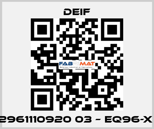 2961110920 03 – EQ96-X  Deif