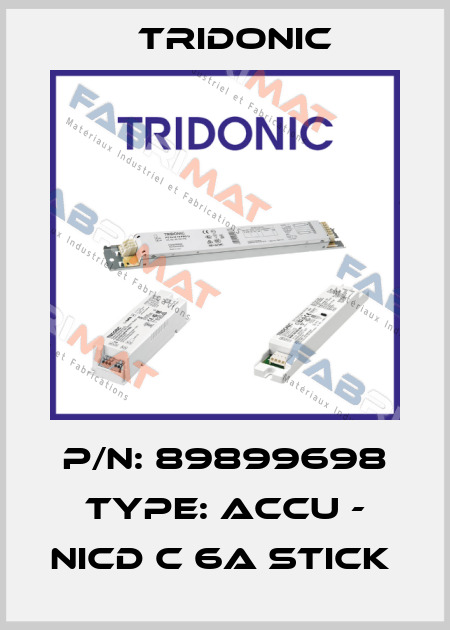 P/N: 89899698 Type: Accu - NiCd C 6A Stick  Tridonic
