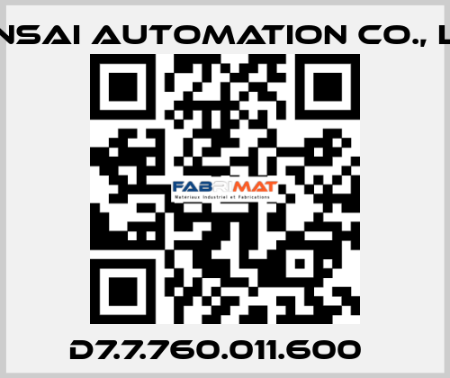 D7.7.760.011.600   KANSAI Automation Co., Ltd.