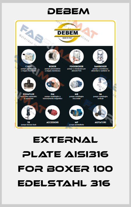 External plate AISI316 for Boxer 100 Edelstahl 316  Debem