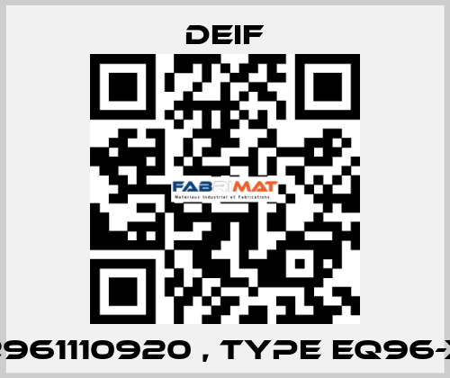 2961110920 , type EQ96-X Deif