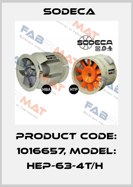 Product Code: 1016657, Model: HEP-63-4T/H  Sodeca