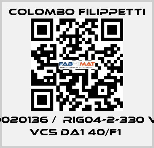 M100020136 /  RIG04-2-330 VLRA VCS DA1 40/F1  Colombo Filippetti