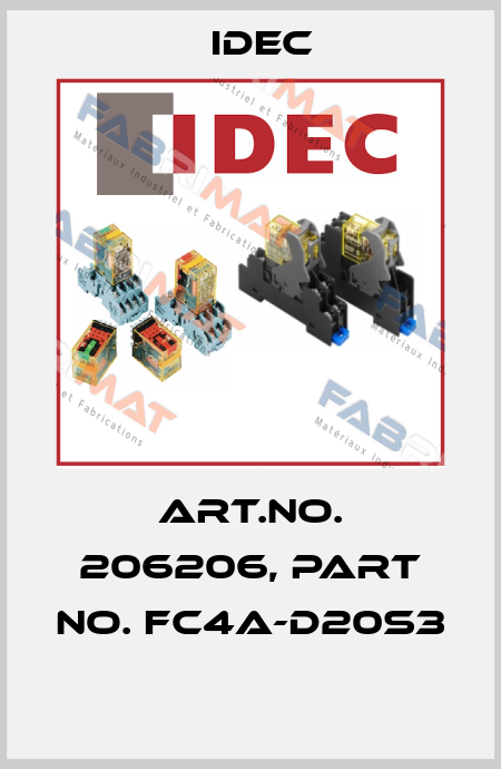Art.No. 206206, Part No. FC4A-D20S3  Idec