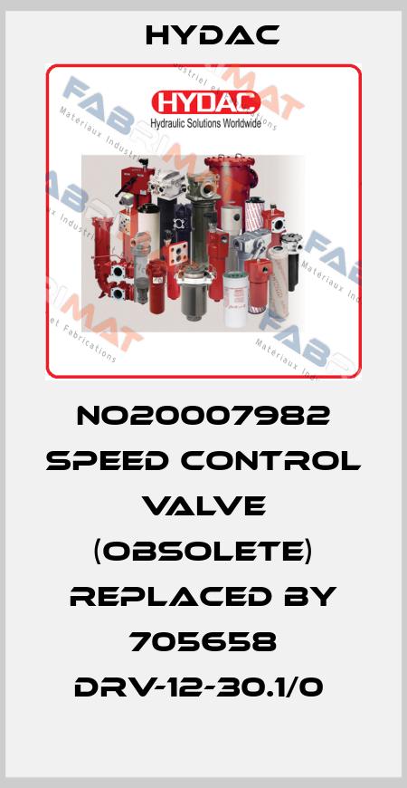 NO20007982 SPEED CONTROL VALVE (OBSOLETE) replaced by 705658 DRV-12-30.1/0  Hydac