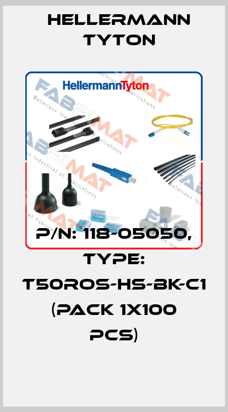 P/N: 118-05050, Type: T50ROS-HS-BK-C1 (pack 1x100 pcs) Hellermann Tyton