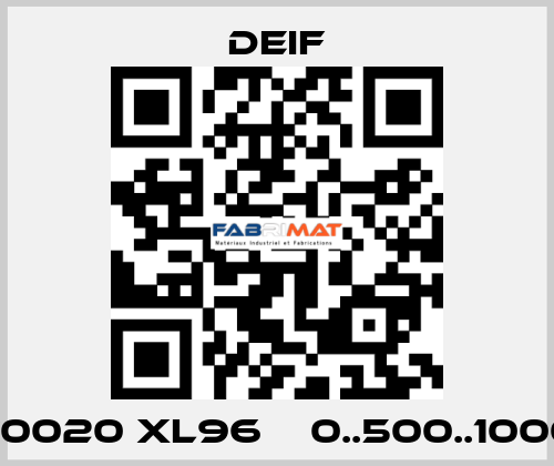 2951170020 XL96    0..500..1000 RPM Deif
