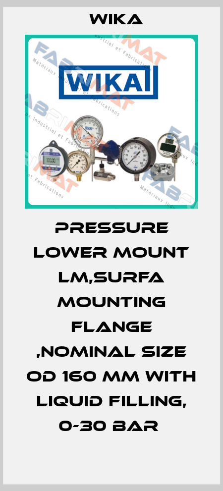 PRESSURE LOWER MOUNT LM,SURFA MOUNTING FLANGE ,NOMINAL SIZE OD 160 MM WITH LIQUID FILLING, 0-30 BAR  Wika