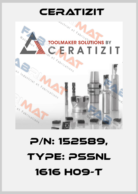 P/N: 152589, Type: PSSNL 1616 H09-T Ceratizit