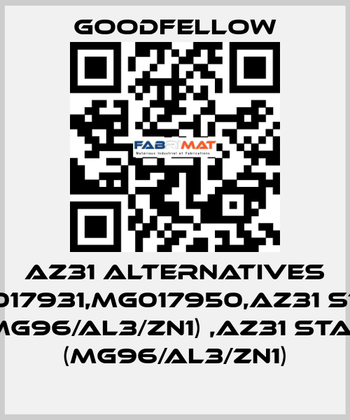 AZ31 alternatives MG017931,MG017950,AZ31 Stab (Mg96/Al3/Zn1) ,AZ31 Stab (Mg96/Al3/Zn1) Goodfellow