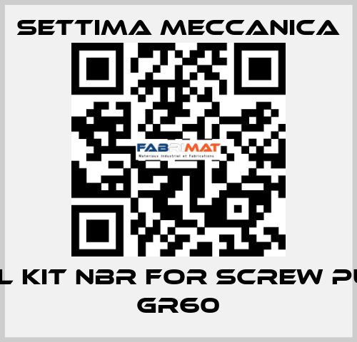 SEAL KIT NBR FOR SCREW PUMP GR60 Settima Meccanica