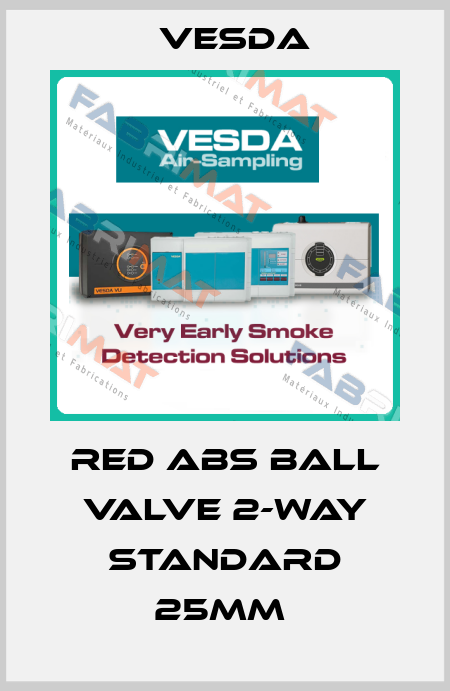Red ABS Ball Valve 2-Way Standard 25mm  Vesda